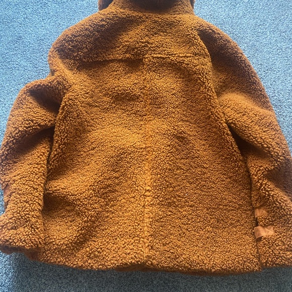 Anthropologie Marrakech sherpa teddy moto jacket rust /bronze color small - Picture 11 of 12